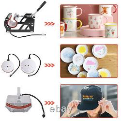 15x15 5 IN 1 T-Shirt Heat Press Combo Transfer Machine Sublimation Swing Away