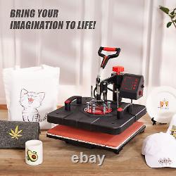 15x15 5 in 1 T-Shirt Heat Press Machine Transfer Sublimation Mug Hat Plate More