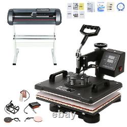 15x15 5in1 Heat Press + Vinyl Cutter Plotter 34 Graphics T-Shirt Sublimation