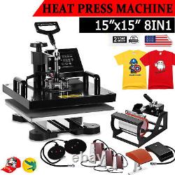 15x15 8 IN 1 Combo T-Shirt Heat Press Printing Machine Sublimation Swing Away