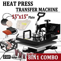15x15 8in 1 Combo T-Shirt Heat Press Transfer Machine Sublimation Swing Away