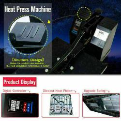 15x15 Clamshell Heat Press Machine Sublimation Transfer Printer DIY T-Shirt US