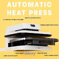 15x15 HTVRONT Auto Heat Press Machine Digital Sublimation T-Shirt Plate Hat