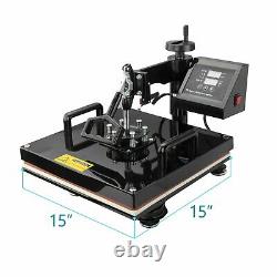 15x15 Heat Press 5 in 1 Combo T-Shirt Machine 360 Degree Digital DIY Printer