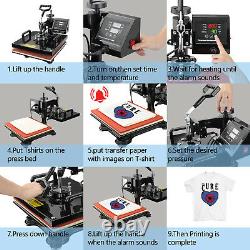 15x15 Heat Press Machine 8 in 1 Sublimation Printer for T-Shirts Mugs Hat