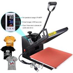 15x15 Heat Press Machine Clamshell Sublimation Transfer T-shirt Print LCD Timer