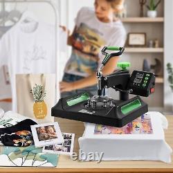 15x15 Heat Press Machine for T Shirts Pillow Dual-Tube Heating 360° Rotation