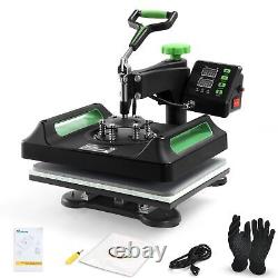 15x15 Heat Press Machine for T Shirts Pillow Dual-Tube Heating 360° Rotation