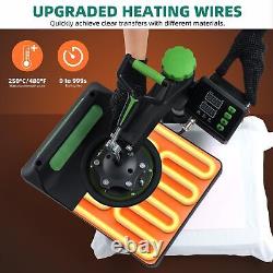 15x15 Heat Press Machine for T Shirts Pillow Dual-Tube Heating 360° Rotation