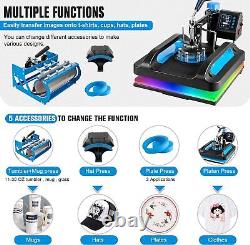 15x15 Heat Press Machine with 30OZ Tumbler Press Sublimation T-Shirt Hat Plate