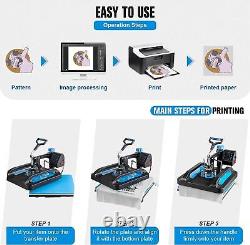 15x15 Heat Press Machine with 30OZ Tumbler Press Sublimation T-Shirt Hat Plate