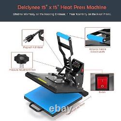 15x15 High Pressure Heat Press Machine for T Shirts, Digital Industrial Pro