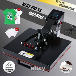 15x15in Clamshell Heat Press Machine w Transfer Sheets for T Shirts More 1000W