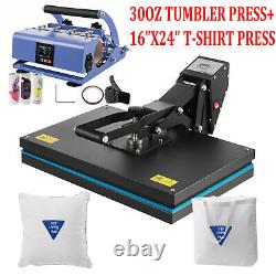 16X24 Clamshell T-Shirt Heat Press Machine +30OZ Tumbler Mug Press Sublimation