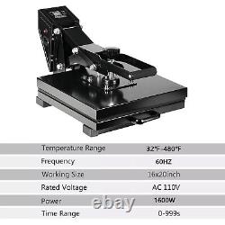 16 x 20 Digital Clamshell Heat Press Machine DIY T-shirt Sublimation Transfer