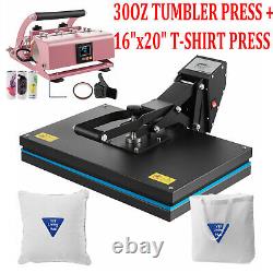 16x20 Clamshell T-Shirt Heat Press Machine+30OZ Tumbler Mug Press Sublimation