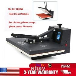 16x24 Large Size Heat Press Machine Digital T-shirt Sublimation Transfer 2800W