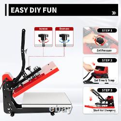 16x 20 Slide Out Auto Open Heat Press Machine T-Shirt Clamshell Slide Out Base