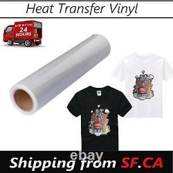 24 x 50ft / White Eco-Solvent Printable Heat Transfer PU Vinyl for Dark T-shirt