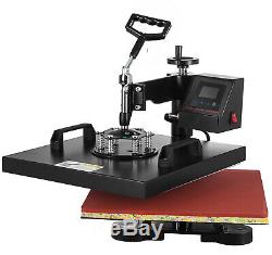 2 in 1 15''x15'' LED Heat Press Machine Digital Transfer Sublimation T-Shirt Hat