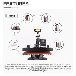 360°Swing Away Heat Press Digital Machine 15x15 T-Shirt Mug Plate 8 in 1 Printer