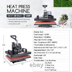 360°Swing Away Heat Press Machine Digital Transfer Sublimation T-Shirt Mug Hat