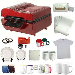 3D Heat Press Machine Sublimation INK Transfer Mug Plate Tile T-shirt Printing