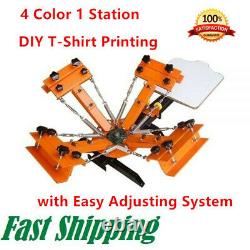 4 Color 1 Station Silk Screen Printing Machine 4-1 Press DIY T-Shirt Printing