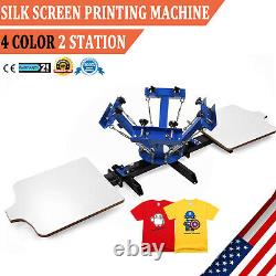 4 Color Silk Screen Printing Kit Press Equipment T-Shirt Machine DIY 2 Station