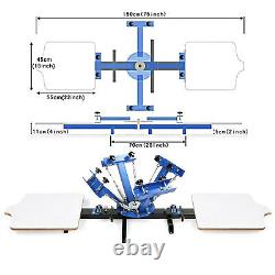 4 Color Silk Screen Printing Kit Press Equipment T-Shirt Machine DIY 2 Station