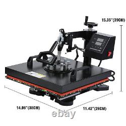 5IN1 Combo Heat Press Machine 12x15 Sublimation Transfer T-Shirt Mug Plate