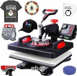 5 IN 1 T-Shirt Heat Press Printing Machine Swing Away Sublimation MUG Hat Cup US