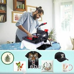 5 IN 1 T-Shirt Heat Press Printing Machine Swing Away Sublimation MUG Hat Cup US
