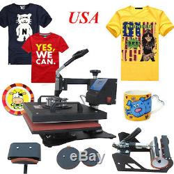 5 In 1 DIY Heat Press Machine Digital Transfer Printer for T-Shirt Mug Plate Hat