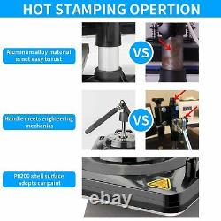 5 in1 Heat Press Machine Dual-tube Heating T-shirt Mug Plate Hat Black 12''x15'