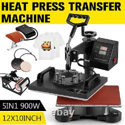 5 in 1 12x10 Digital T-Shirt Heat Press Sublimation Transfer Machine Mug Cap