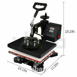 5 in 1 Combo Digital Heat Press Machine 12 X 10 Swing away Mug T-shirt Hat Plate