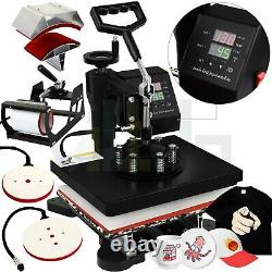 5 in 1 Combo Digital Heat Press Machine 12 X 10 Swing away Mug T-shirt Hat Plate