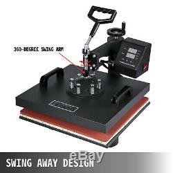 5 in 1 Combo T-Shirt Heat Press Transfer 15x15 Printing Machine Swing Away