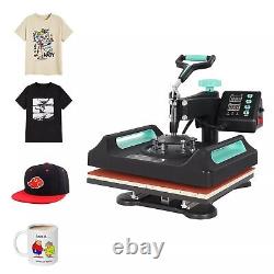 5 in 1 Digital Heat Press Machine 29 x 38cm t shirt Sublimation Printer Green