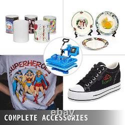 5 in 1 Heat Press 12x15 Sublimation Swing Away Shoes/T-Shirt/Plate/Hat/Mug