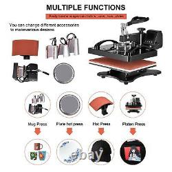 5 in 1 Heat Press Combo Machine 15x15 Transfer Sublimation Kit for T-Shirts