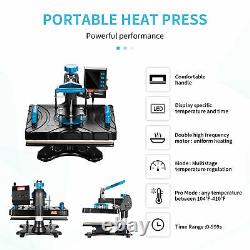 5 in 1 Heat Press Machine 12X15 Swing Away Transfer Sublimation T-Shirt Mug Hat