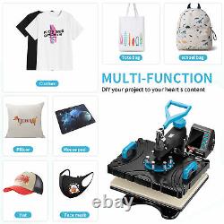 5 in 1 Heat Press Machine 12X15 Swing Away Transfer Sublimation T-Shirt Mug Hat