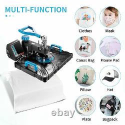 5 in 1 Heat Press Machine 12X15 Swing Away Transfer Sublimation T-Shirt Mug Hat