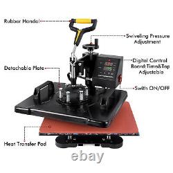 5 in 1 Heat Press Machine 12 x 15 inch Swing Away Transfer Combo T Shirt Mug Ha