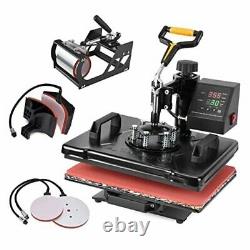 5 in 1 Heat Press Machine 12x15 inch 360-Degree Swing Away Digital T Shirt