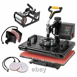 5 in 1 Heat Press Machine 12x15 inch 360-Degree Swing Away Digital T Shirt