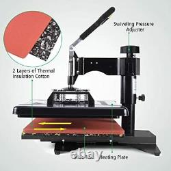 5 in 1 Heat Press Machine 12x15 inch 360-Degree Swing Away Digital T Shirt