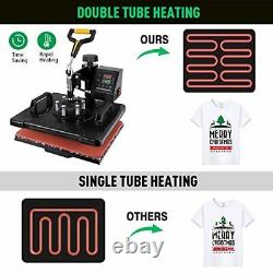 5 in 1 Heat Press Machine 12x15 inch 360-Degree Swing Away Digital T Shirt